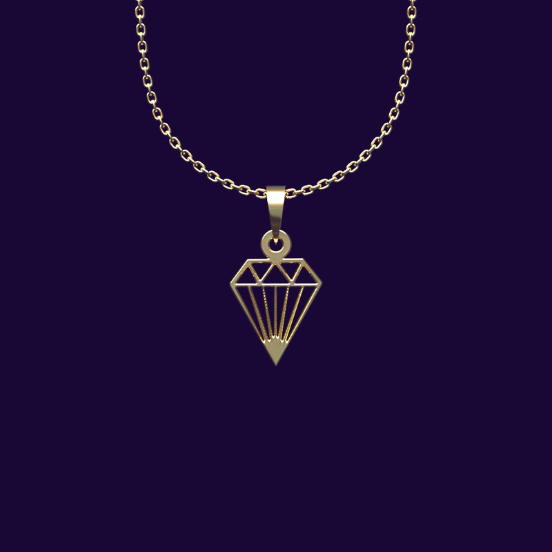 گردنبند طلا 18 عیار زنانه مدوپد مدل الماس کد DD2-1-1117