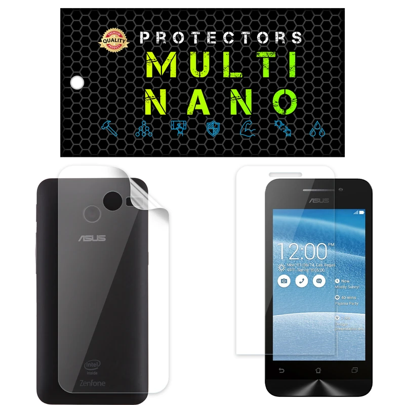 محافظ صفحه نمایش مولتی نانو مدل X-SFT مناسب برای گوشی موبایل ایسوس Zenfone 4 / 4 IN / 2014 / A400CG / A400CXG به همراه محافظ پشت