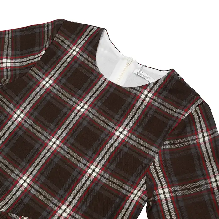 پیراهن دخترانه فیورلا مدل چهارخانه الهه کد 43501