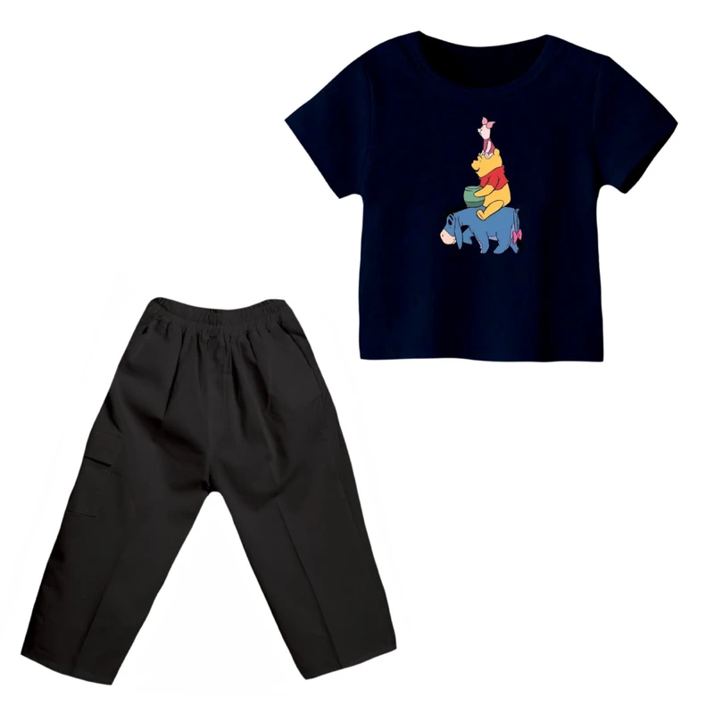 ست تی شرت و شلوارک پسرانه مدل پو کد 18