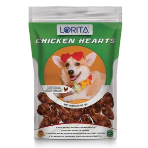 غذای تشویقی سگ لوریتا مدل DRIED CHICKEN HEARTS وزن 50 گرم