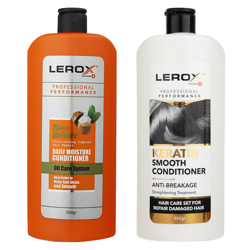 نرم‌کننده مو لروکس مدل روزانه شیباتر و کراتین وزن 550 گرم مجموعه 2 عددی