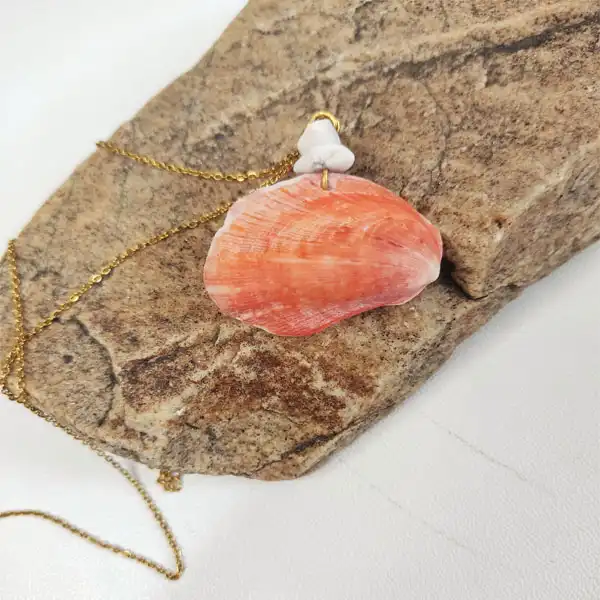 گردنبند زنانه مدل صدف طبیعی مروارید