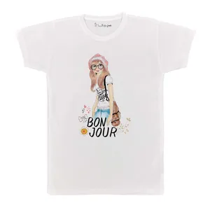 تی شرت بچگانه پرمانه طرح دختر جذاب کد pmt.5316