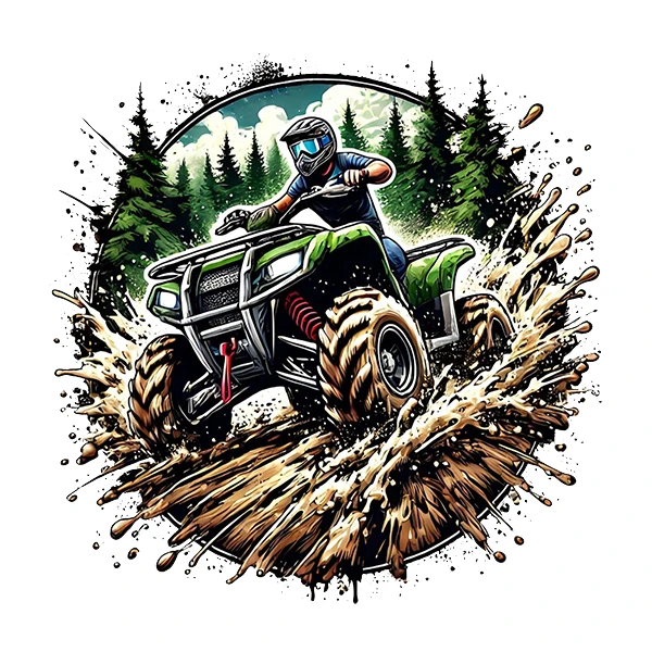 استیکر پارچه و لباس پاد آفرین طرح موتورسیکلت چهار چرخ کد 3087