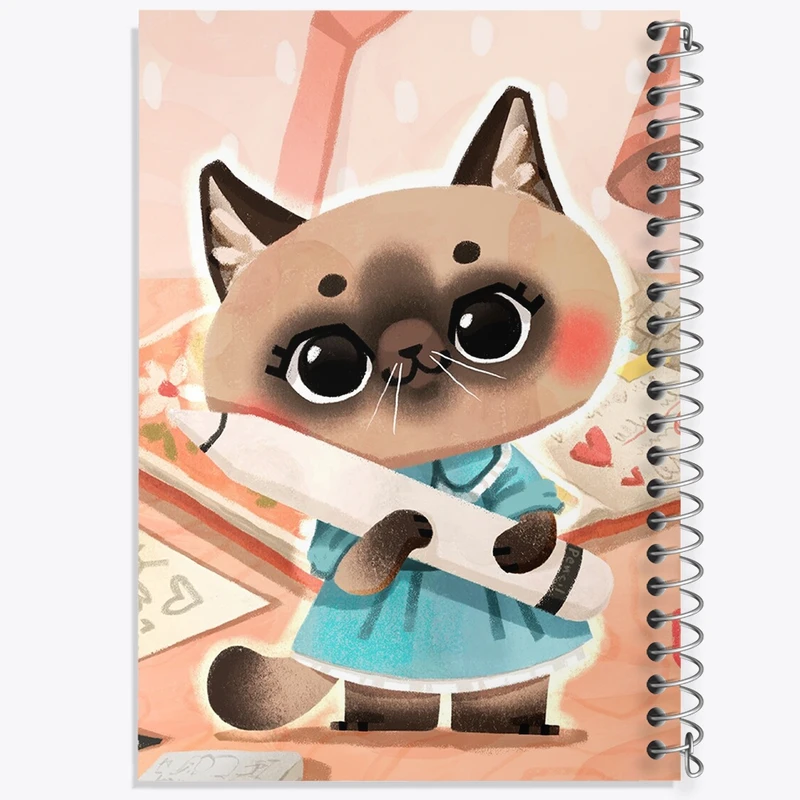 دفتر مشق 100 برگ خندالو طرح گربه (Cat) کد F946