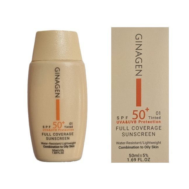 کرم ضد آفتاب رنگی ژیناژن، SPF 50، مدل 01، ‌مناسب پوست‌های چرب و مختلط با تنالیته روشن و حجم 50 میلی‌لیتر، ضد آب، محافظت‌کننده در برابر اشعه‌های UVA و UVB، ضد چروک، ضد لک و پیری، دارای فرمولاسیون مواد و املاح معدنی، با ماندگاری 2 ساعته -  - 6