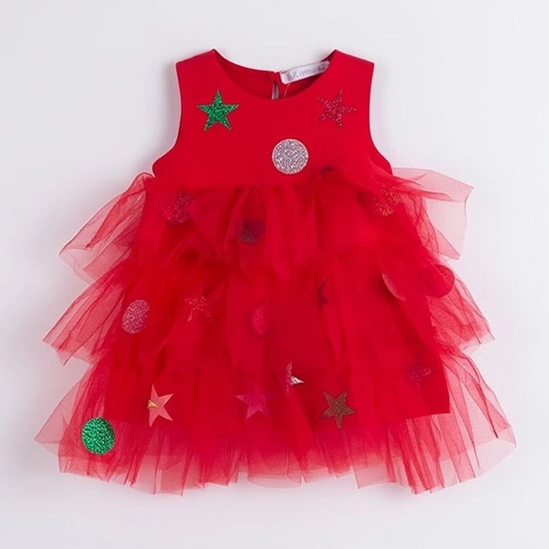 پیراهن بدون آستین یقه گرد دخترانه ان کا کیدز مدل 73603