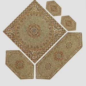 ست 5 تکه رومیزی ترمه طرح نسترن