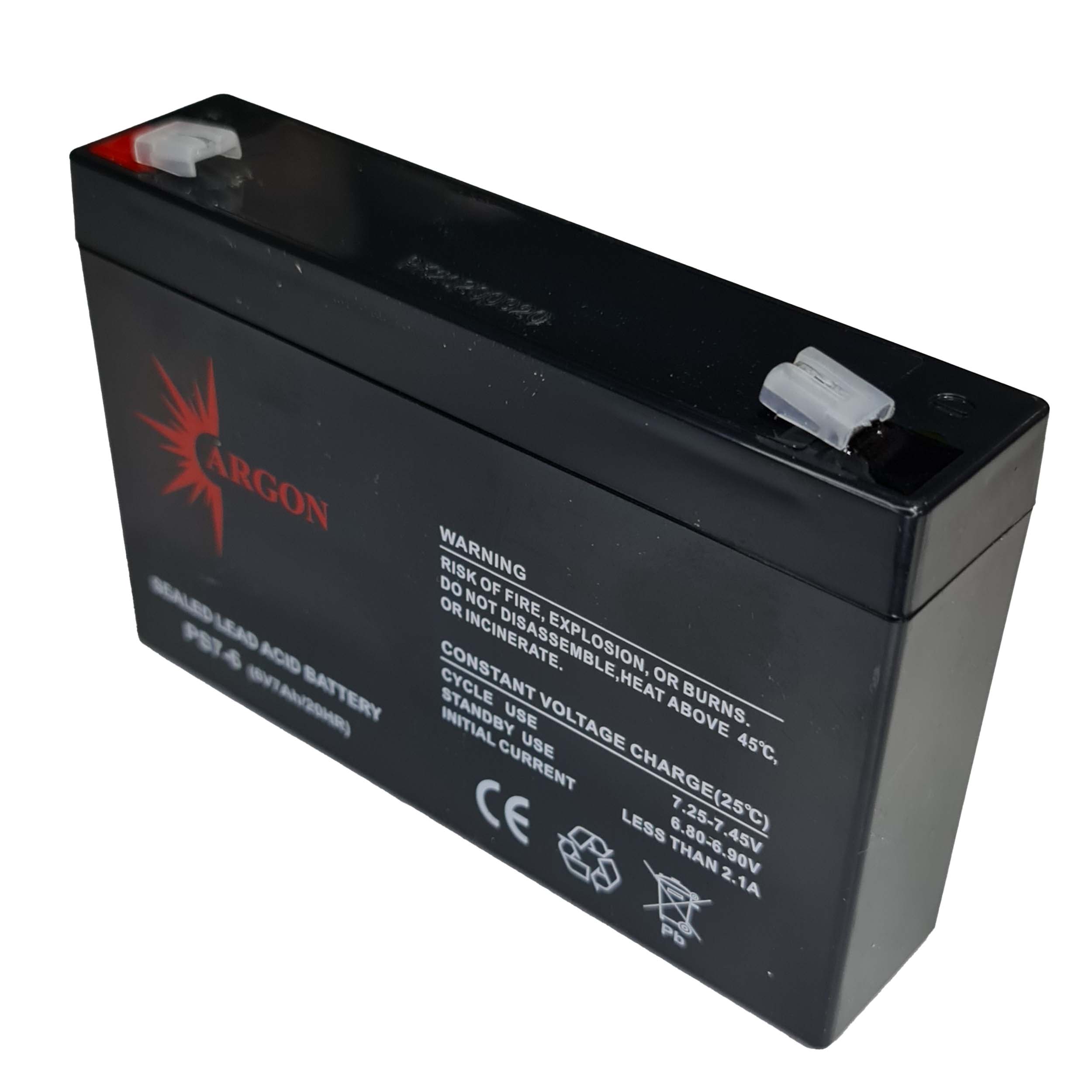 باتری سیلد اسید 6 ولت 7 آمپر ساعت آرگون مدل PS7-6