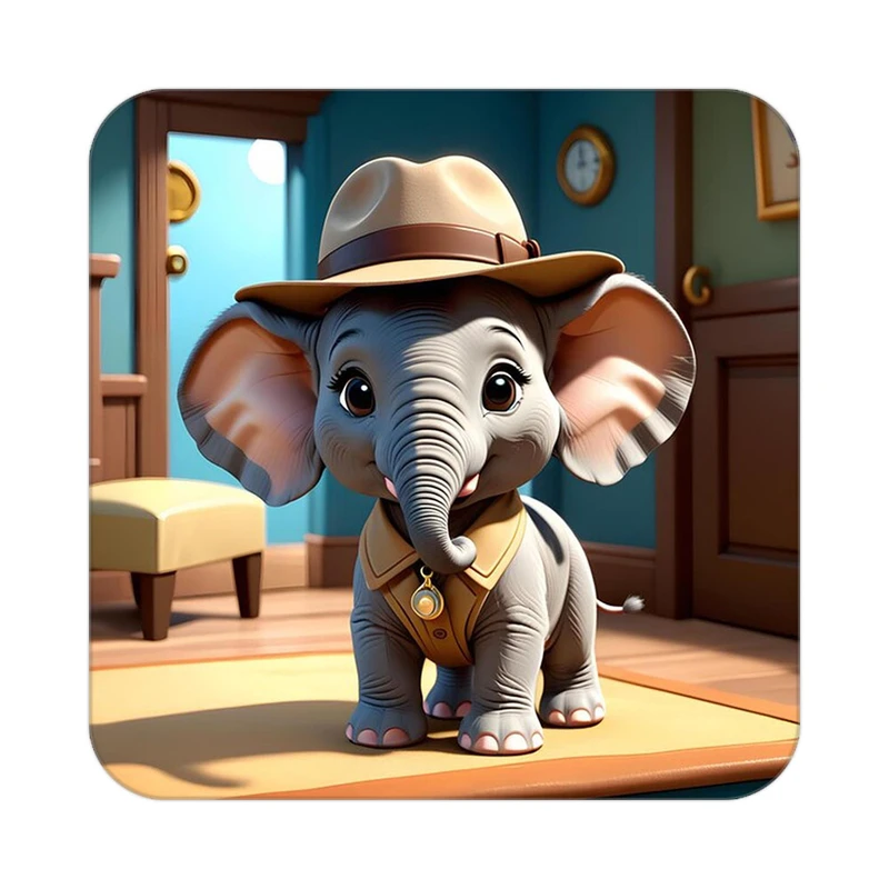 زیر لیوانی کاکتی طرح حیوانات کارتونی مدل mp28371