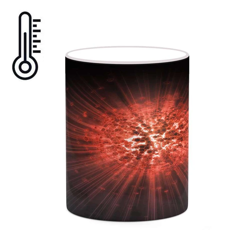 ماگ حرارتی کاکتی مدل زمینه مشکی فانتزی کد mgh19102