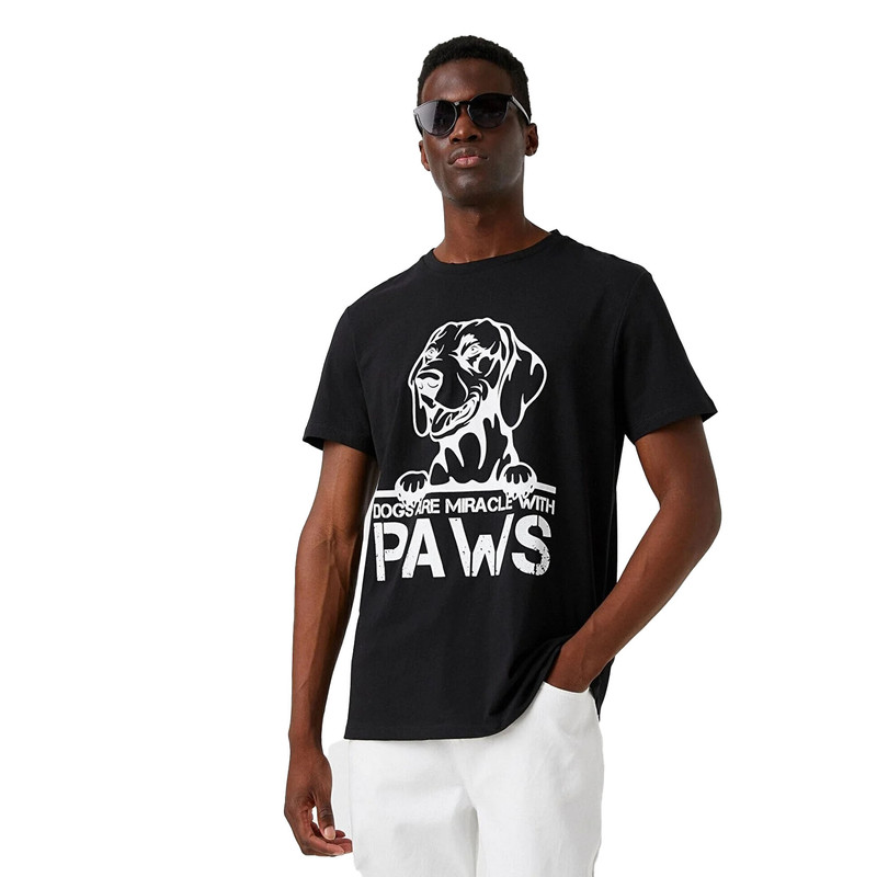 تی شرت آستین کوتاه مردانه کوتون مدل PAWS