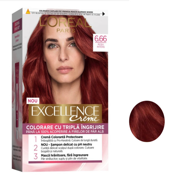 کیت رنگ مو لورآل سری Excellence شماره 6.66 حجم 48 میلی لیتر رنگ شرابی قرمز