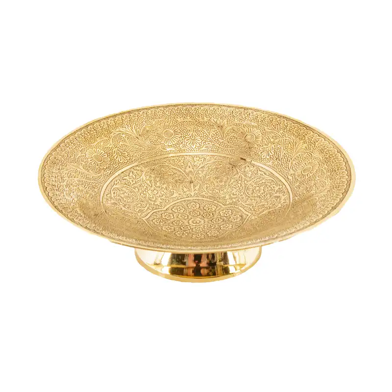 شکلات خوری برنزی مدل قلم زنی نیم پایه طرح تیوا کد 5895