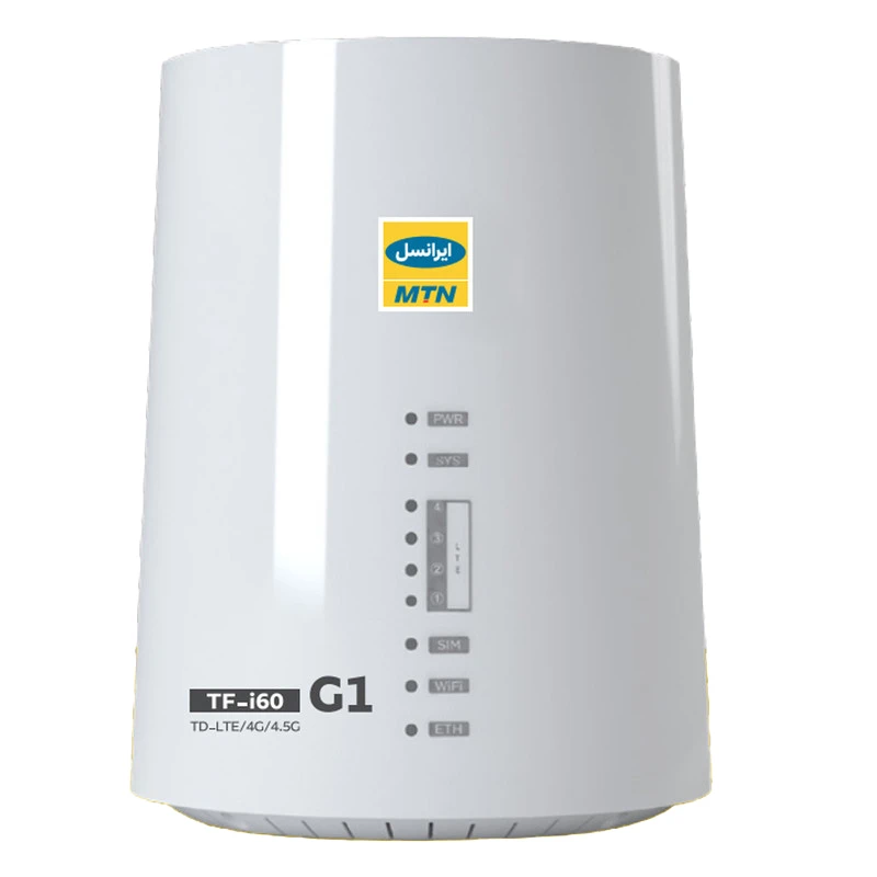 مودم 4.5G/TD-LTE ایرانسل مدل TF-i60 G1 به همراه سیم کارت دوقلو و 100 گیگابایت اینترنت 3 ماهه