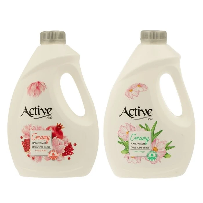  مایع دستشویی کرمی اکتیو مدل گل همیشه بهار وزن 2000 گرم مجموعه 2 عددی
