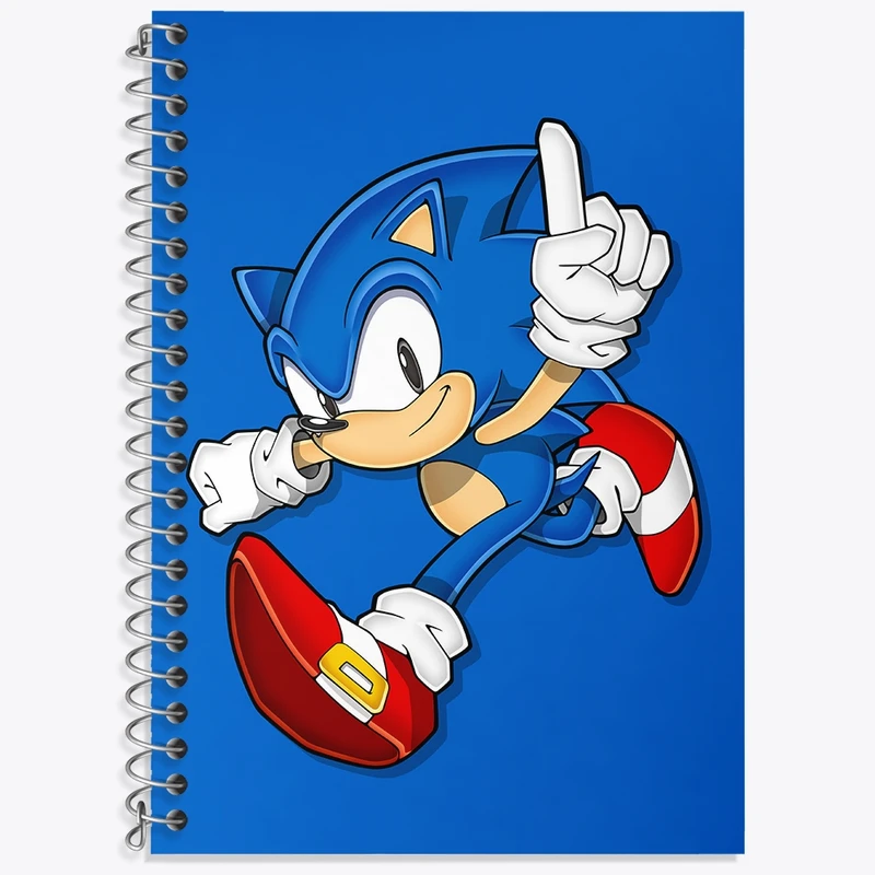 دفتر زبان 50 برگ خندالو مدل سه خط طرح سونیک (Sonic) کد 37017