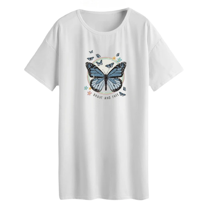 تی شرت لانگ زنانه مدل پروانه کد 03