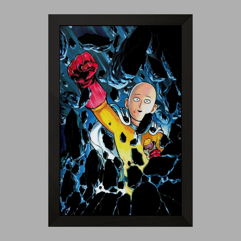 تابلو خندالو مدل سایتاما انیمه مرد تک مشتی One Punch Man  کد 10528