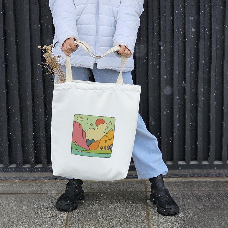 ساک خرید پارچه ای خندالو طرح طبیعت مدل توت بگ کد 7350