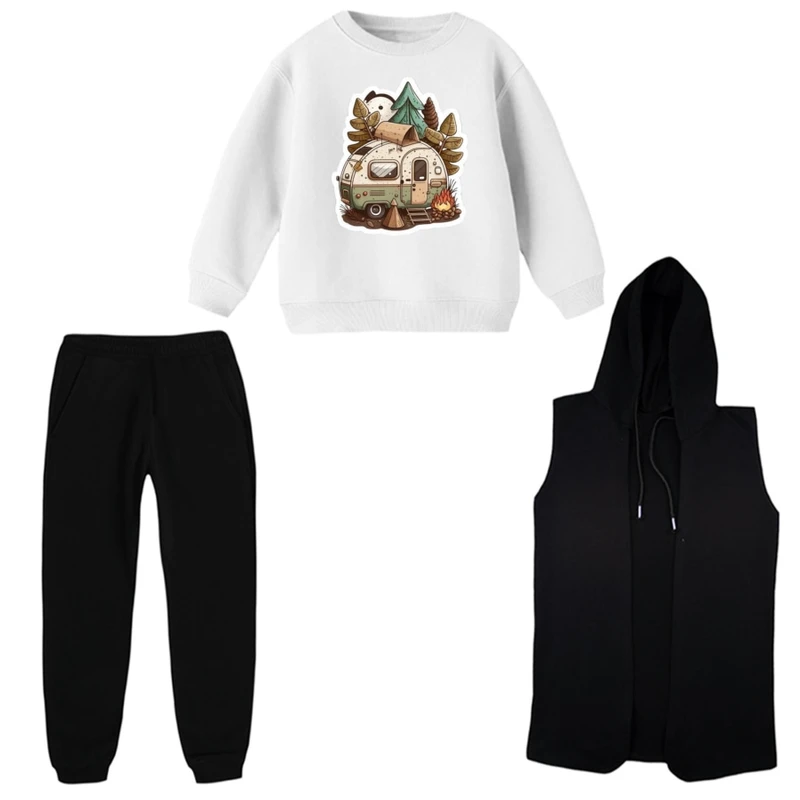 ست 3 تکه لباس راحتی بچگانه مدل کمپ  