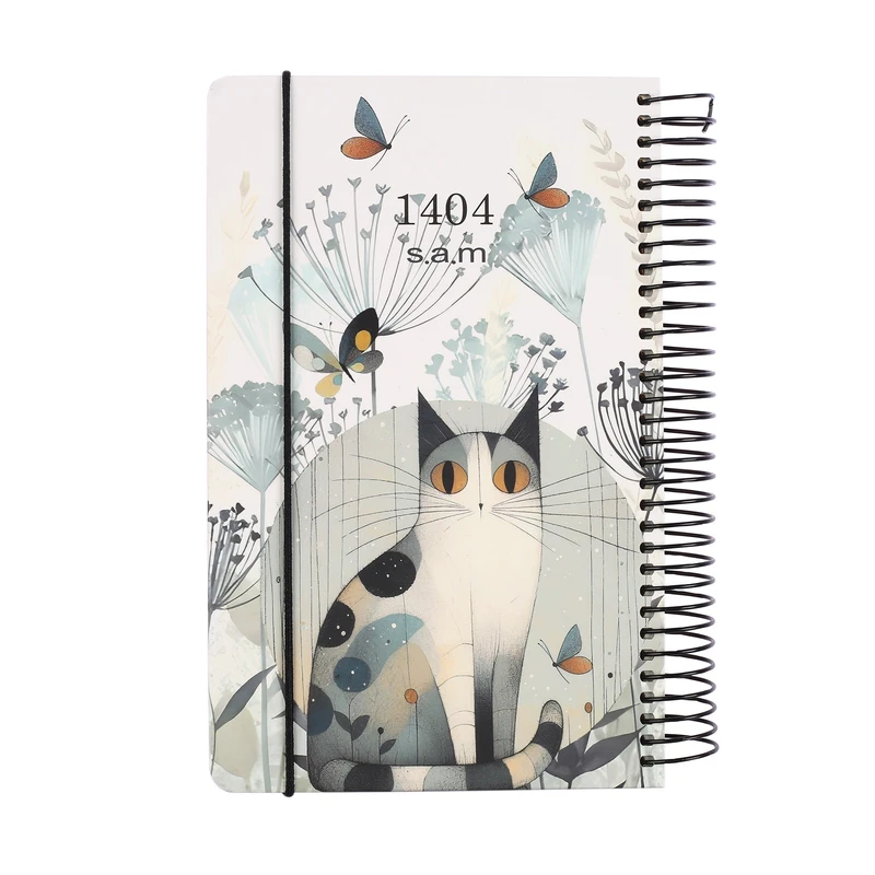 سالنامه سال 1404 سم طرح گربه و پروانه ها