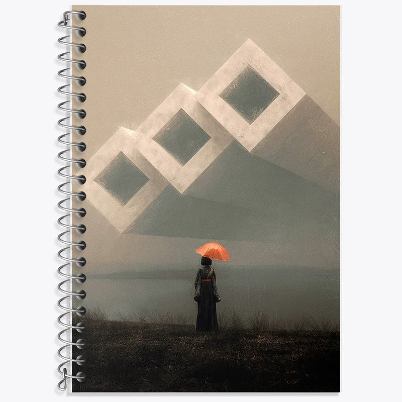 دفتر لغت 50 برگ خندالو طرح زن و چتر کد F22