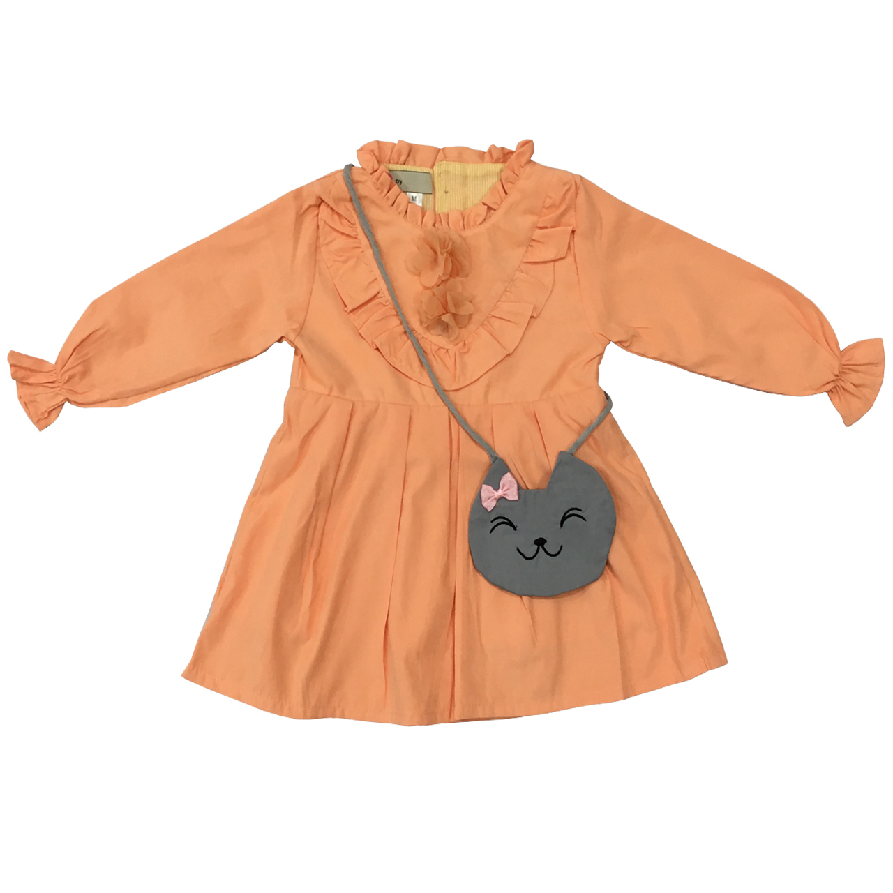 پیراهن دخترانه کد 0800 رنگ نارنجی