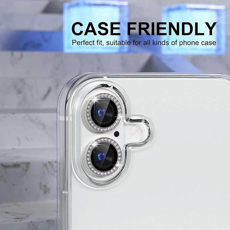 محافظ لنز دوربین مسیر مدل Diamond Lens مناسب برای گوشی موبایل اپل iPhone 16 / 16 Plus