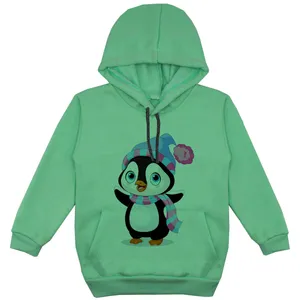 هودی دخترانه مدل پنگوئن F117 رنگ سبز