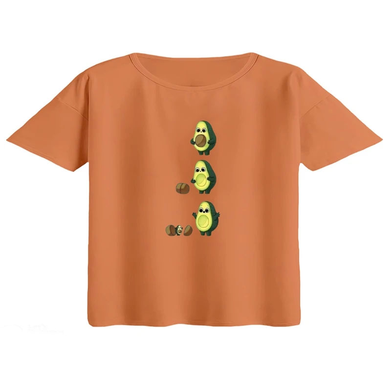 کراپ تی‌شرت آستین کوتاه زنانه مدل آووکادو باردار