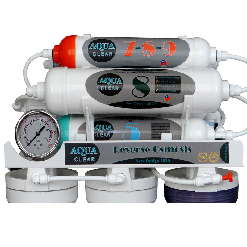 دستگاه تصفیه کننده آب آکوآ کلیر مدل NEW DESIGN2020 - AQN9 به همراه فیلتر مدل 02 مجموعه 3 عددی و کیت نشتی گیر