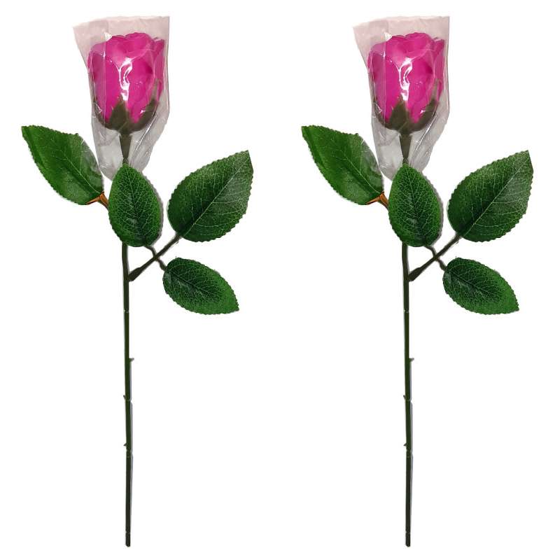 گل مصنوعی مدل رز معطر مجموعه 2 عددی