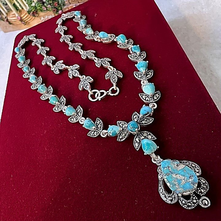 سرویس  نقره زنانه مدل فیروزه کد glsr-1917