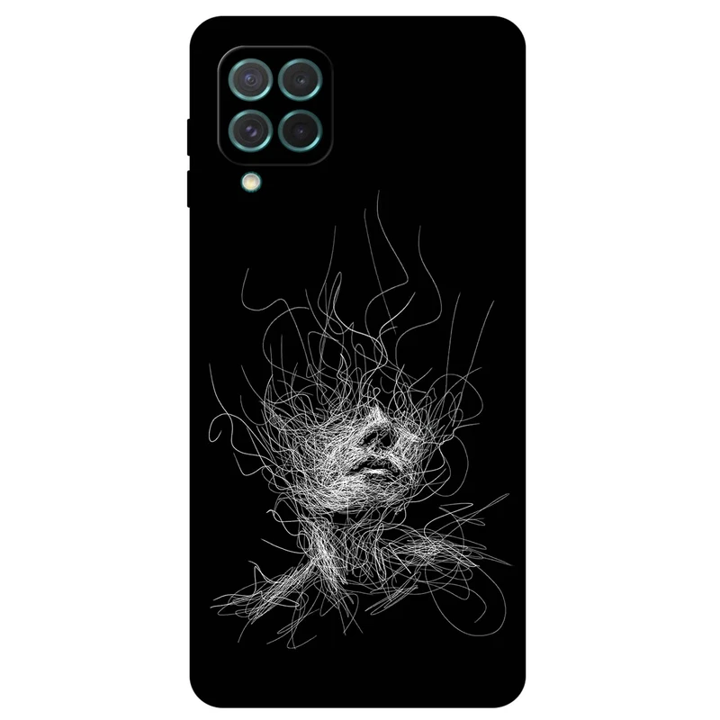 کاور مگافون طرح اسکچ صورت مدل 7423 مناسب برای گوشی موبایل سامسونگ Galaxy M62 / F62