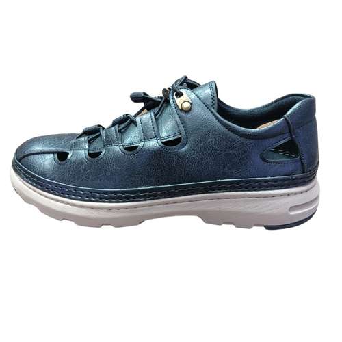 کفش طبی مردانه مدل آس اسپرت چرمی تابستانی کد CA-T01 رنگ مشکی