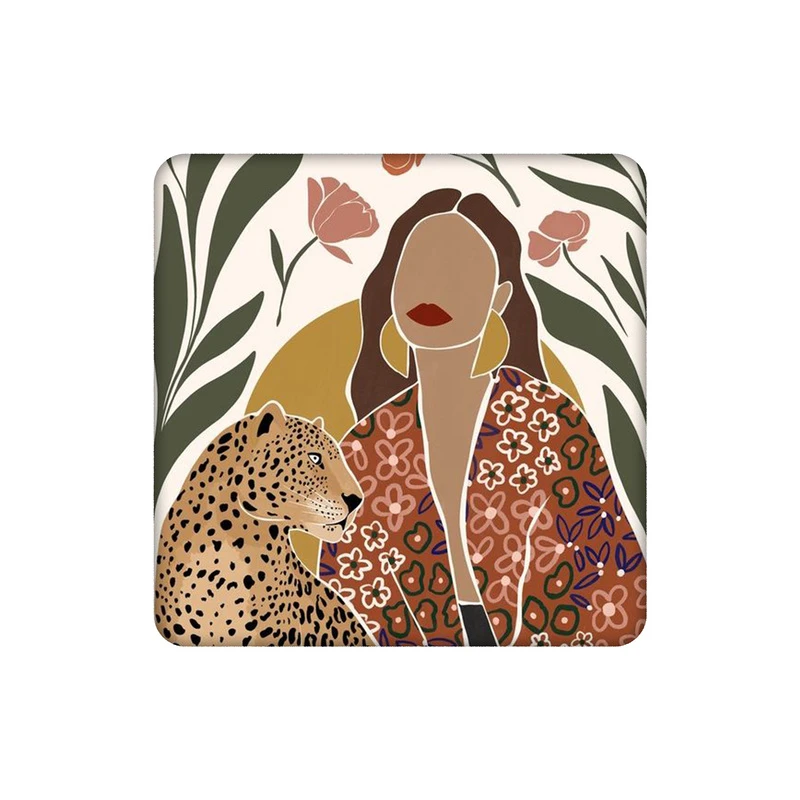 زیرلیوانی طرح دختر پلنگ کد 1098319