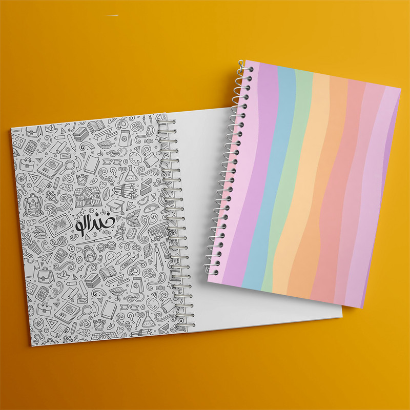 دفتر زبان 50 برگ خندالو مدل سه خط طرح رنگی رنگی کد N3174