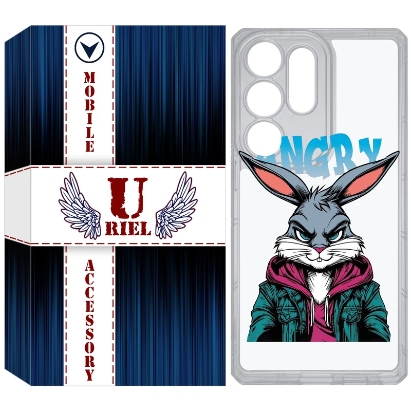 کاور یوریل مدل Clear کد 51 طرح خرگوش مناسب برای گوشی موبایل سامسونگ Galaxy S25 Ultra