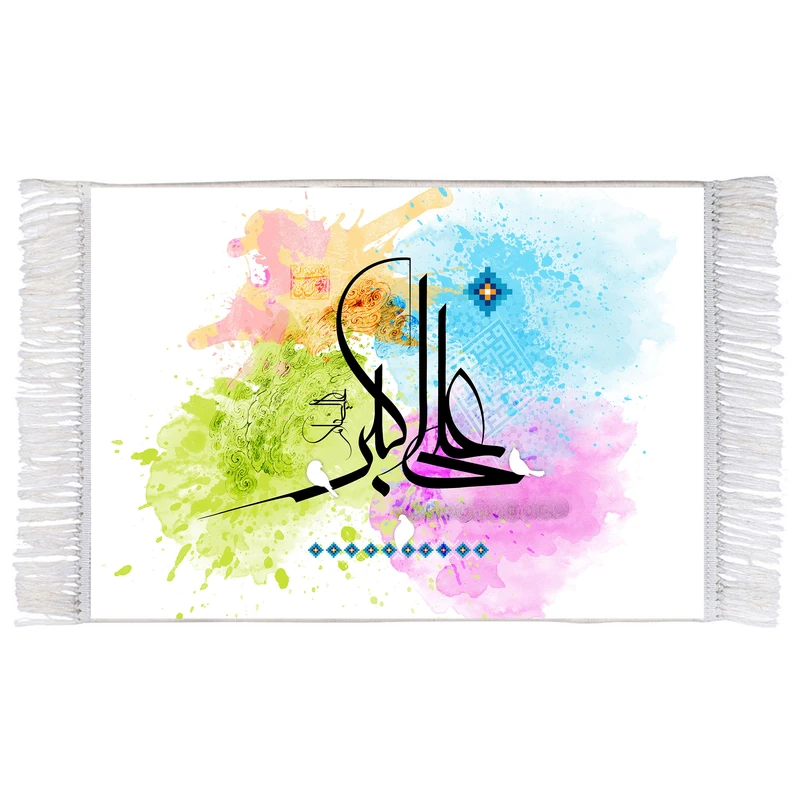 فرش ماشینی دیوارکوب اطلس آبی مدل علی اکبر کد T4687