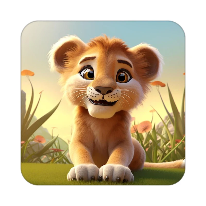 زیر لیوانی کاکتی طرح شیر مدل mp22835