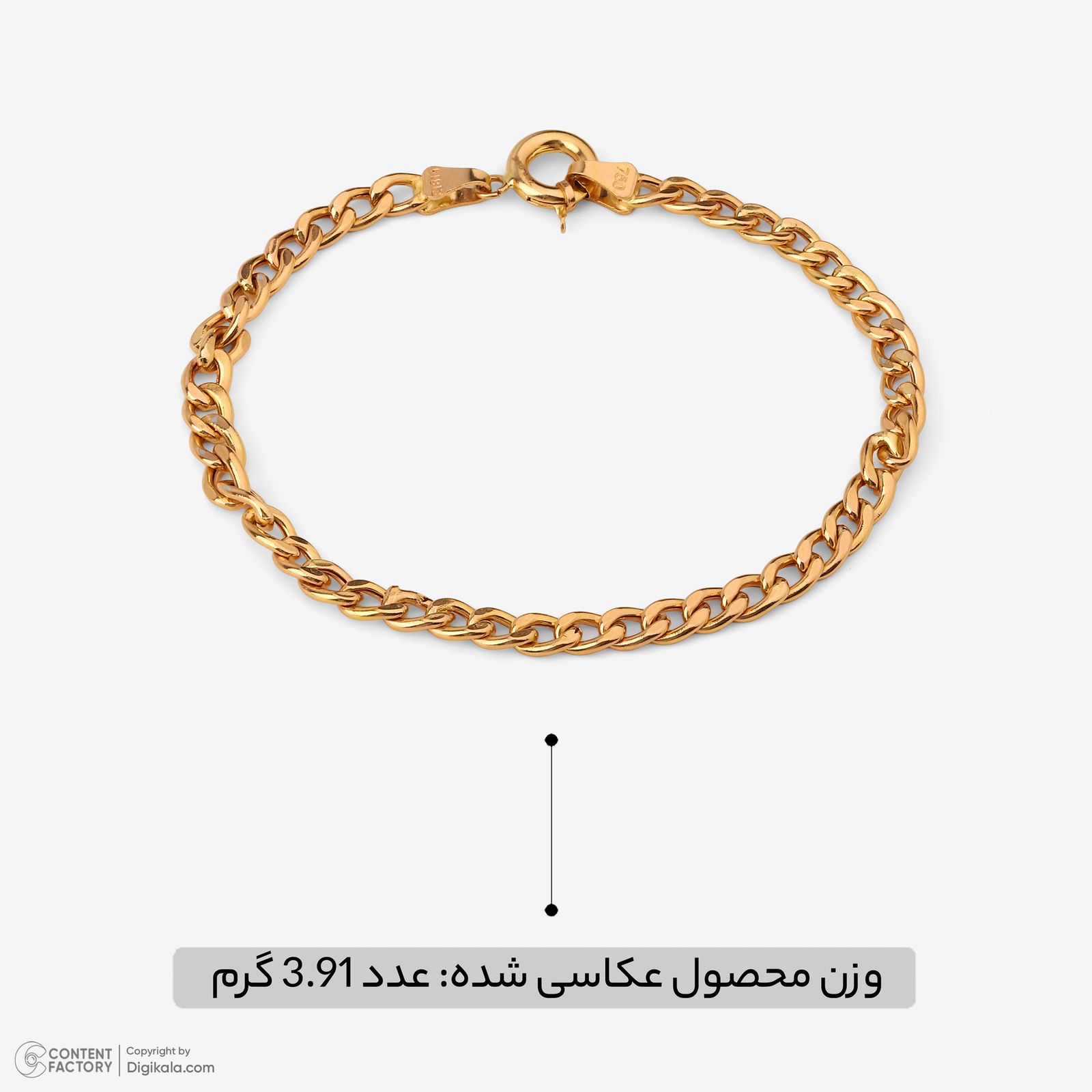 دستبند زنجیری طلا 18 عیار زنانه مطیع ها مدل کارتیه کد 408 -  - 6