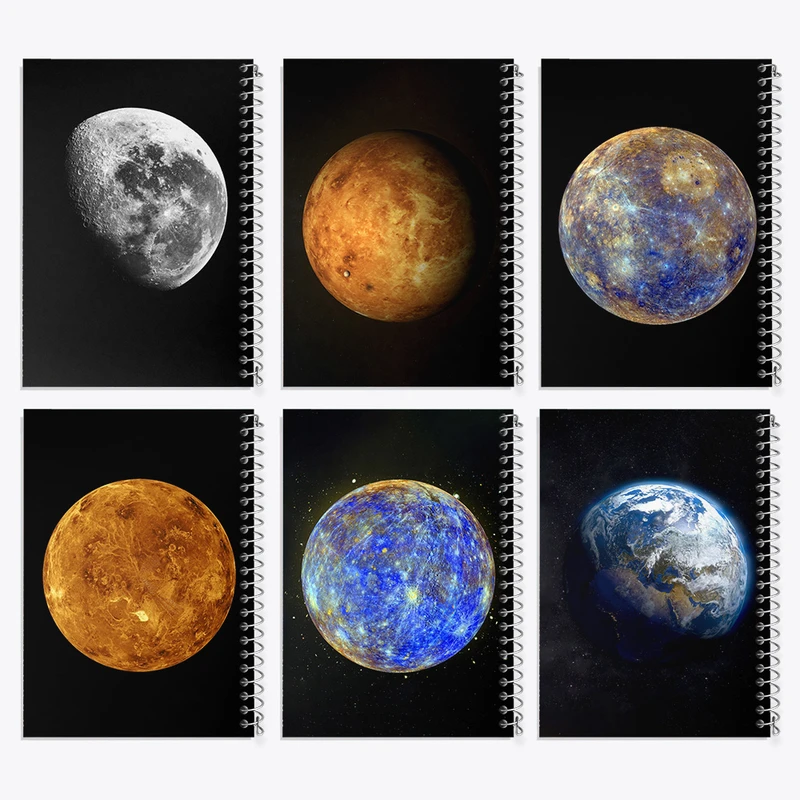 دفتر مشق 100 برگ خندالو طرح کهکشان کد 405 مجموعه 6 عددی