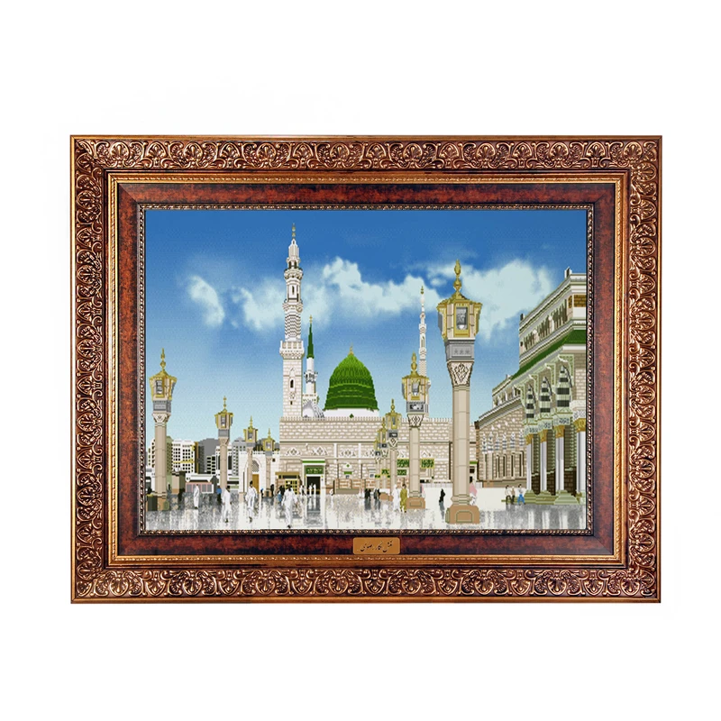 تابلو فرش ماشینی نقش نگار رضوی طرح مدینة النبی کد 535C