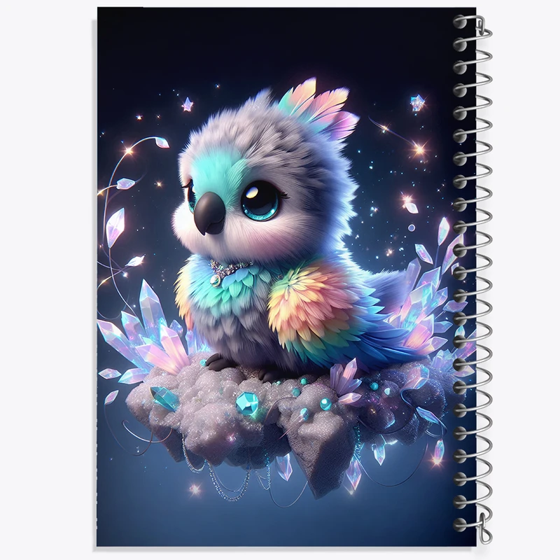 دفتر ژورنال نویسی 50 برگ خندالو مدل نقطه ای طرح پرنده کیوت کد F5394