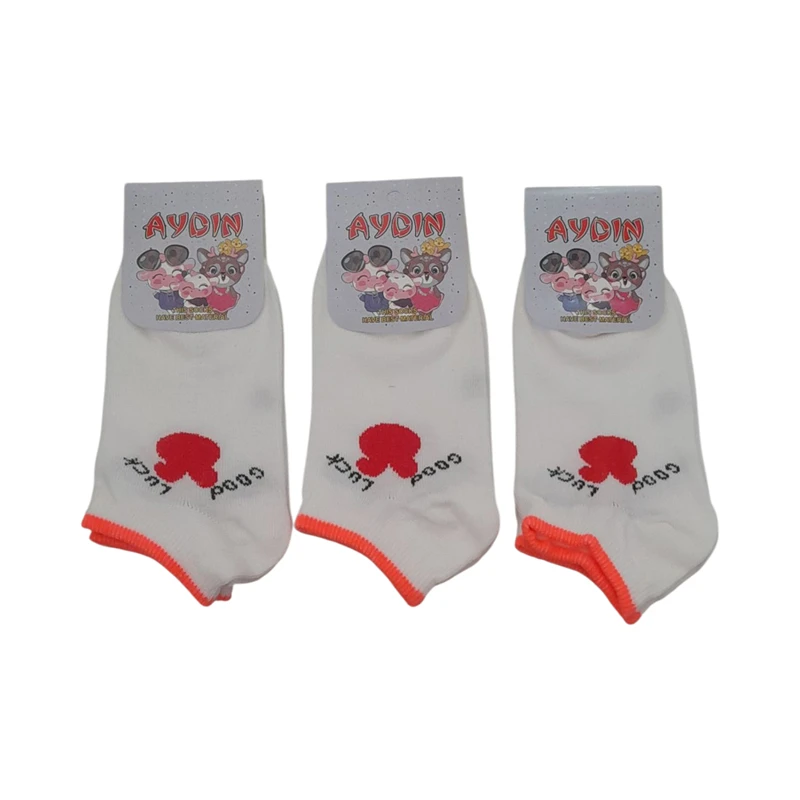 جوراب ساق کوتاه دخترانه مدل p90 بسته 3 عددی