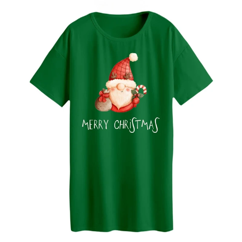 تی شرت لانگ آستین کوتاه زنانه مدل بابانوئل کد 1