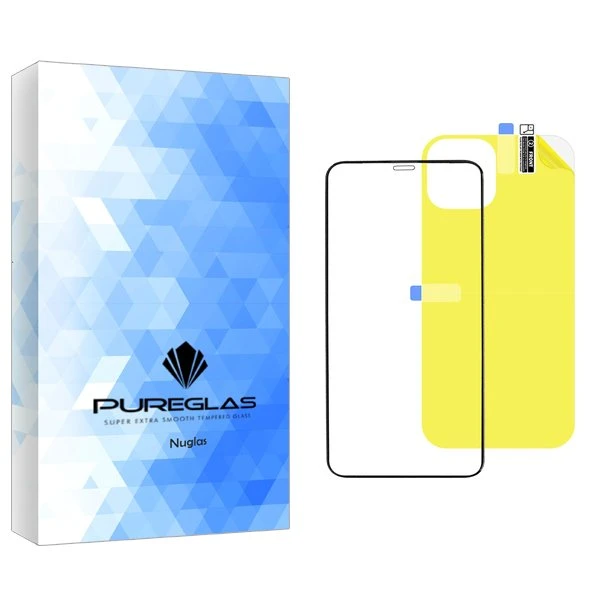 محافظ صفحه نمایش شیشه ای پیور گلس مدل NueGlas مناسب برای گوشی موبایل اپل iPhone 11 Pro  به همراه محافظ پشت گوشی