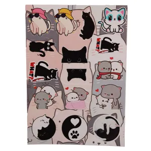 برچسب مدل برش خورده طرح گربه مجموعه 16 عددی
